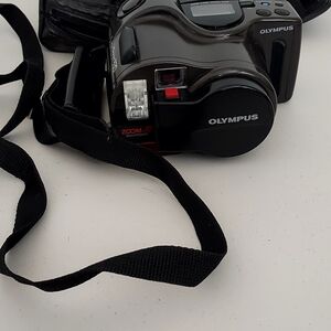 Vintage Infinity Superzoom 330 Olympus Black Camera with Strap